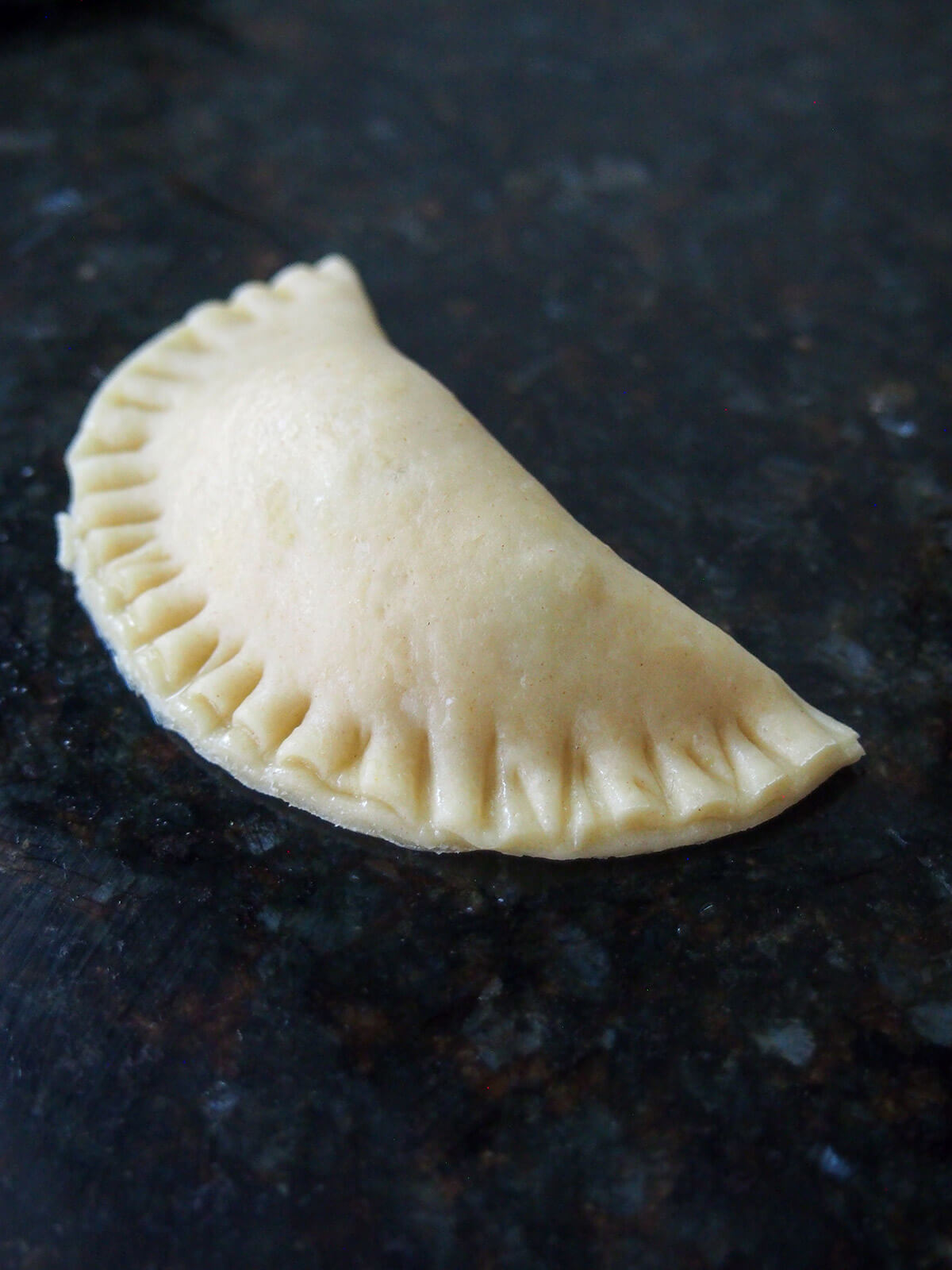 a formed sweet ravioli before cooking