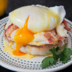 close up of lobster eggs Benedict