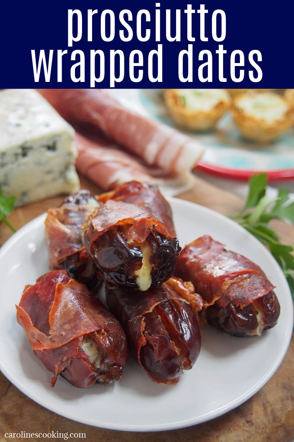 These prosciutto wrapped dates have only 3 ingredients, take no time to prepare and are a wonderful sweet-salty mix. They're addictively tasty little bites, perfect for any occasion.
