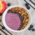 bowl of blueberry apple smoothie