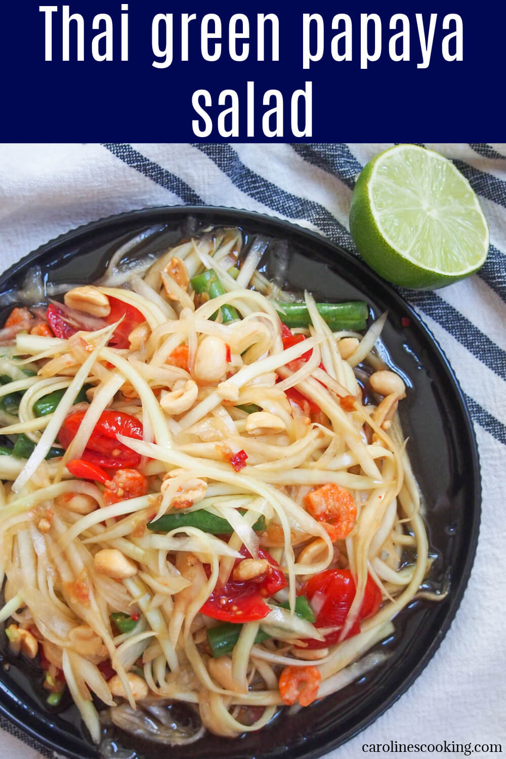 Thai green papaya salad (som tum or som tam) is a classic Thai salad made with green papaya and a tasty dressing that has plenty of sour, sweet and spice flavor. It's easy to make, refreshing and delicious. No wonder it's so popular. Thai green papaya salad (som tum or som tam) is a classic Thai salad made with green papaya and a tasty dressing that has plenty of sour, sweet and spice flavor. It's easy to make, refreshing and delicious. No wonder it's so popular.