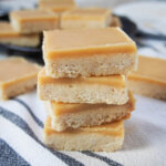 small stack of ginger crunch slice