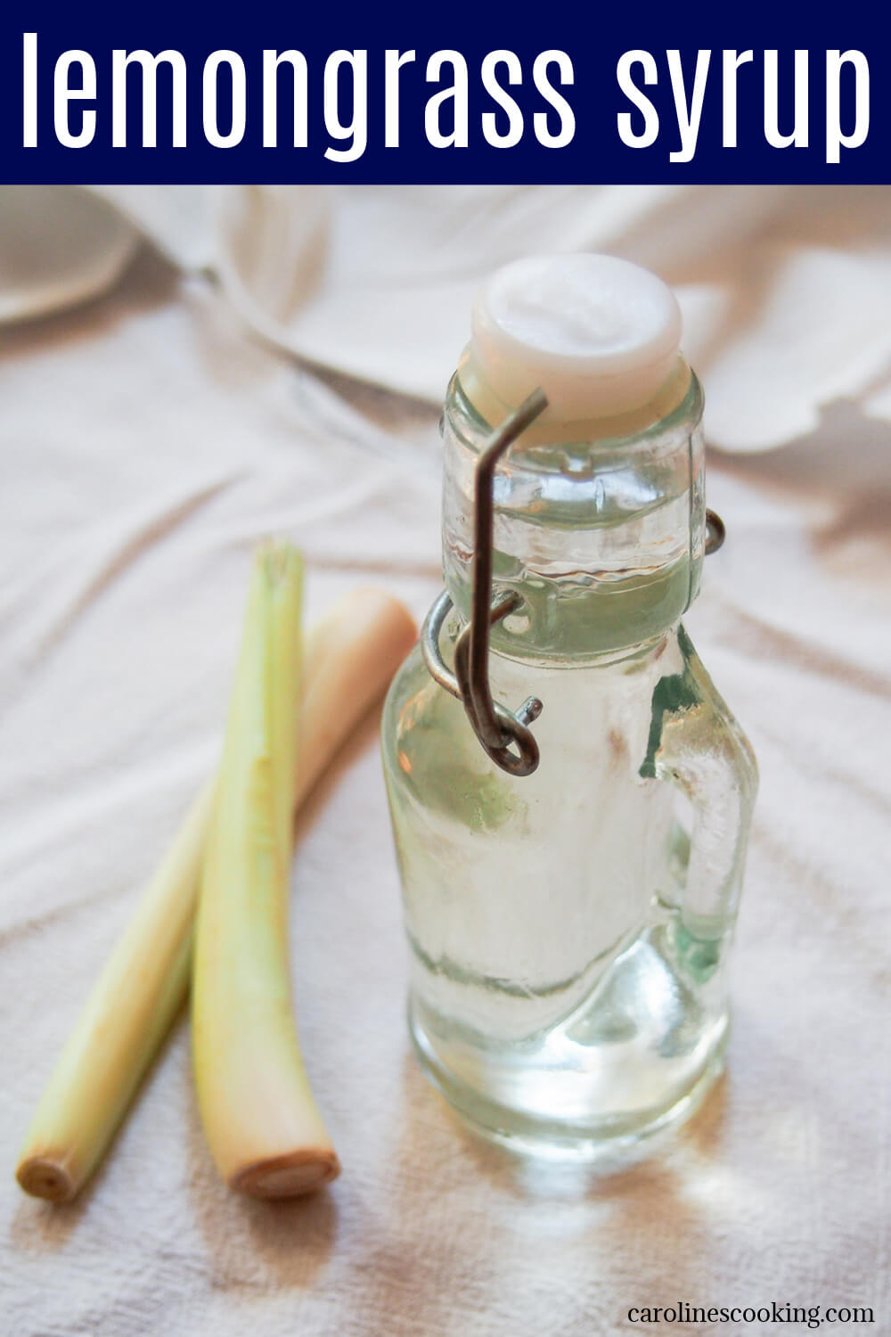 Homemade lemongrass syrup is really easy to make with just 3 ingredients. It adds a lovely bright tropical citrusy flavor - great in cocktails, made into lemongrass soda, or use it in baking. Tasty in so many ways.