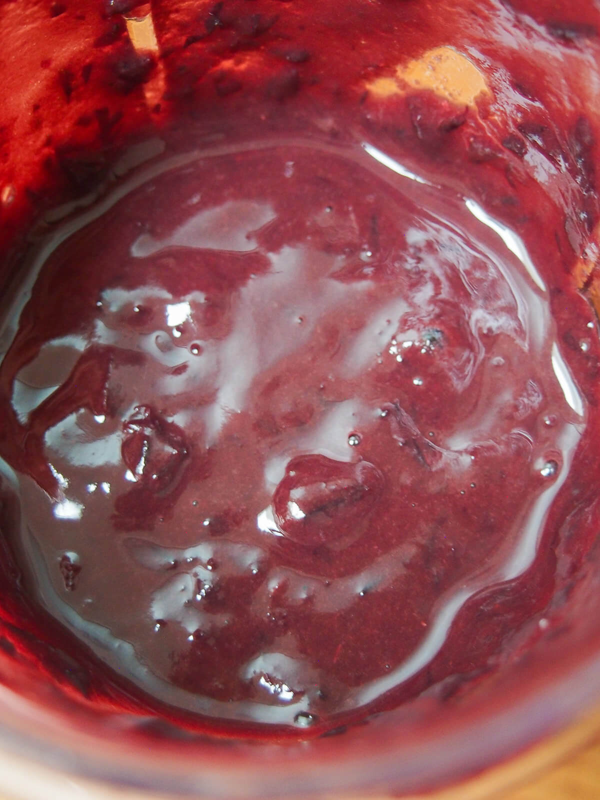 grape skin mixture after blending grape skin mixture blended to break up the skins