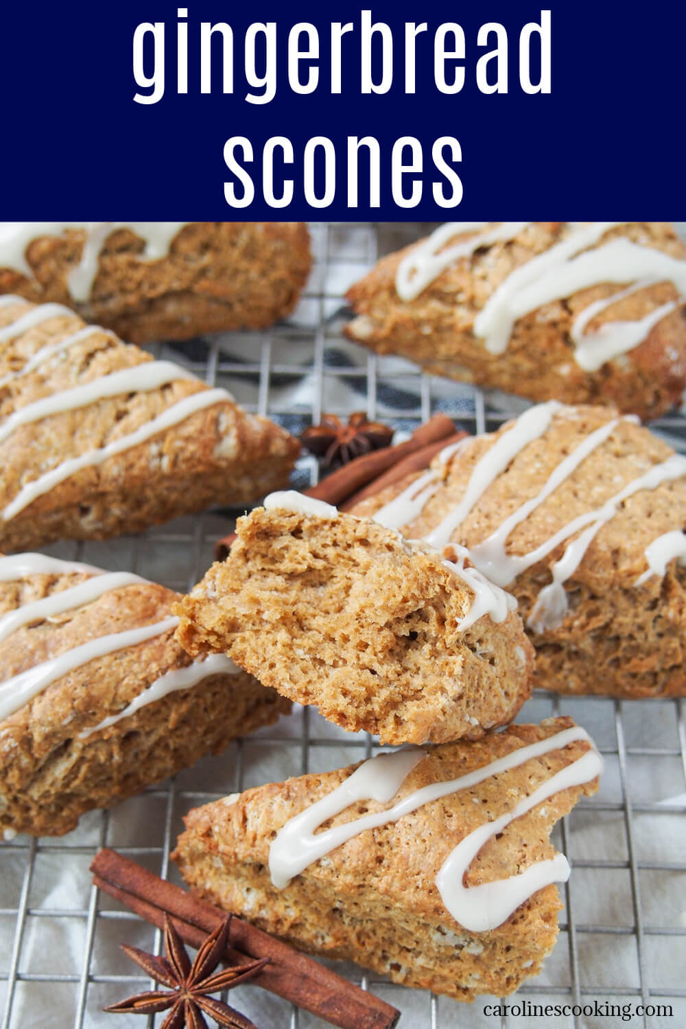 These gingerbread scones have a delicious balance of warm spice and molasses flavors in scone form. They're easy to make and make a tasty tea time snack (or any excuse).