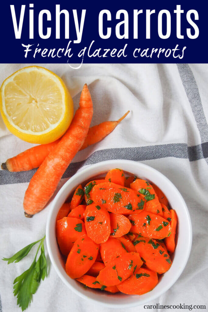 Vichy carrots are incredibly tasty but surprisingly simple French glazed carrots. Tender, gently sweet and buttery, they pair perfectly with so many mains. They only take a couple minutes to prepare, are hands-off to cook and can be prepared ahead. Perfect for festive meals (Thanksgiving, Christmas) as well as every day.