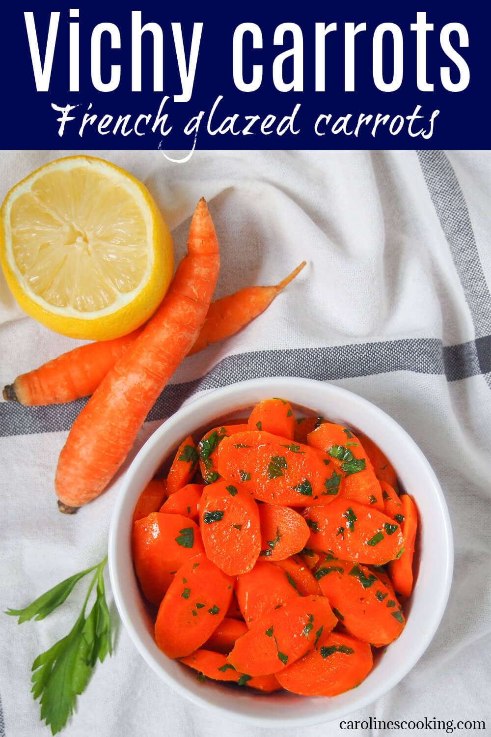 Vichy carrots are incredibly tasty but surprisingly simple French glazed carrots. Tender, gently sweet and buttery, they pair perfectly with so many mains. They only take a couple minutes to prepare, are hands-off to cook and can be prepared ahead. Perfect for festive meals (Thanksgiving, Christmas) as well as every day.