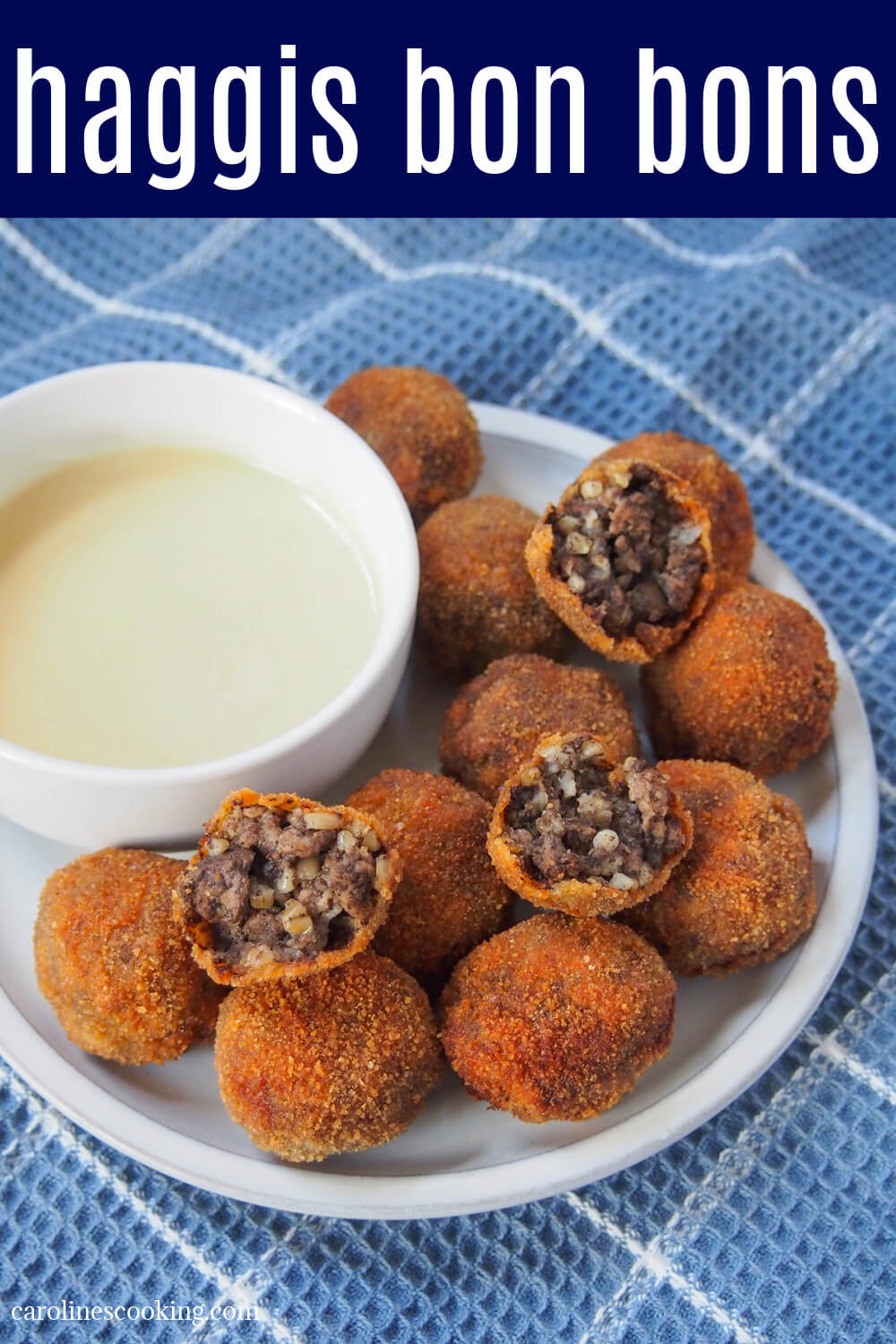 Haggis bon bons are essentially breaded balls of haggis, but the combination of crisp outside and softer, meaty inside makes them a delicious finger food appetizer. Easy & a great haggis introduction. Haggis bon bons are essentially breaded balls of haggis, but the combination of crisp outside and softer, meaty inside makes them a delicious finger food appetizer. Easy & a great haggis introduction.