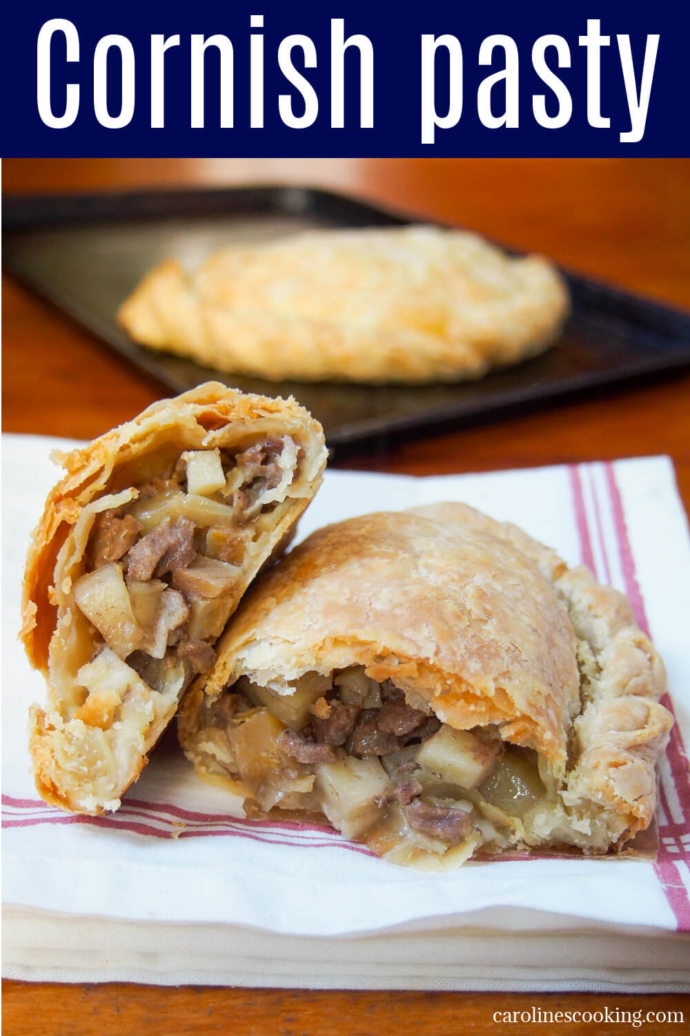 This traditional Cornish pasty recipe stays true to the original with a tasty meat and vegetable filling surrounded by crisp, buttery pastry. It's such a great combination and makes a delicious lunch or portable snack.