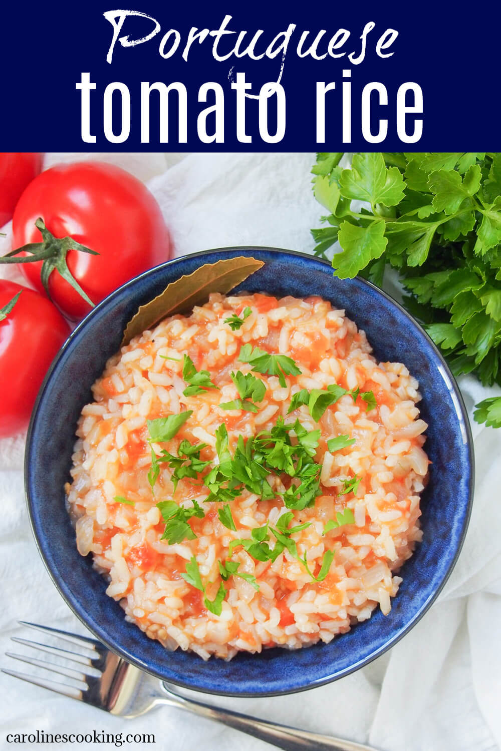 Portuguese tomato rice, arroz de tomate, is an easy, aromatic side that needs only a few ingredients. Pairs perfectly with a range of mains.