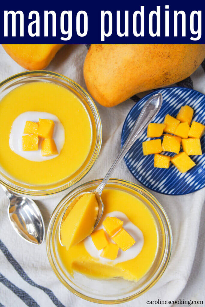 This Hong Kong style mango pudding is packed with mango flavor, with a jello-like but smooth, gently creamy texture. It's easy to make, made ahead, and easy to scale up or down. Such a delicious fruity treat.