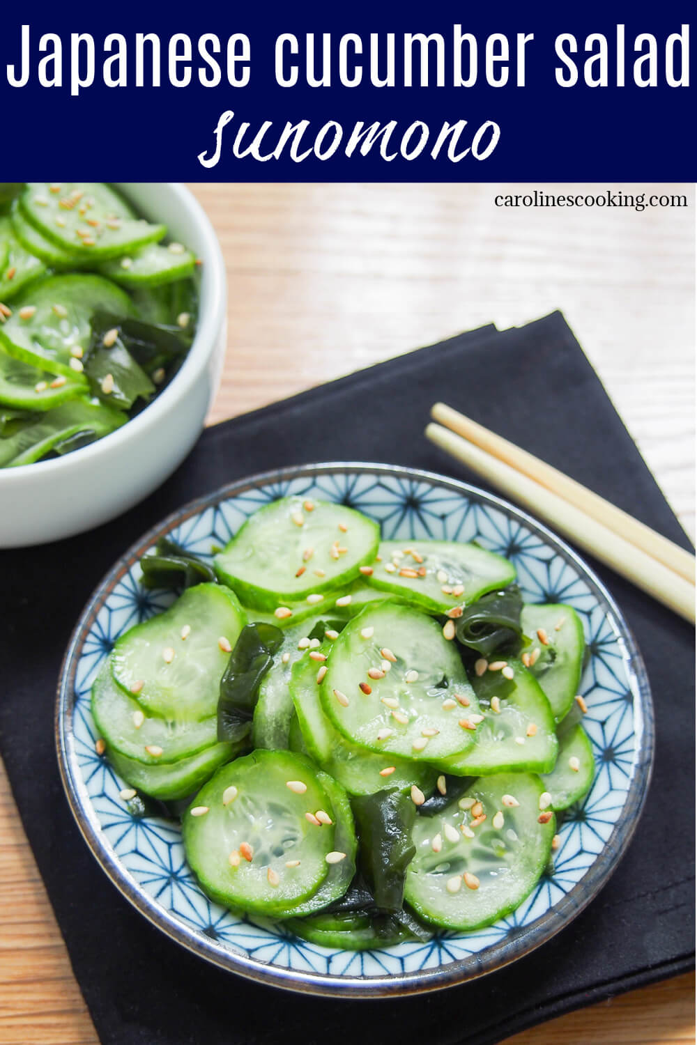 Sunomono, Japanese cucumber salad, is so easy to prepare and wonderfully refreshing. Great as a side to a whole range of dishes or enjoy as an appetizer.