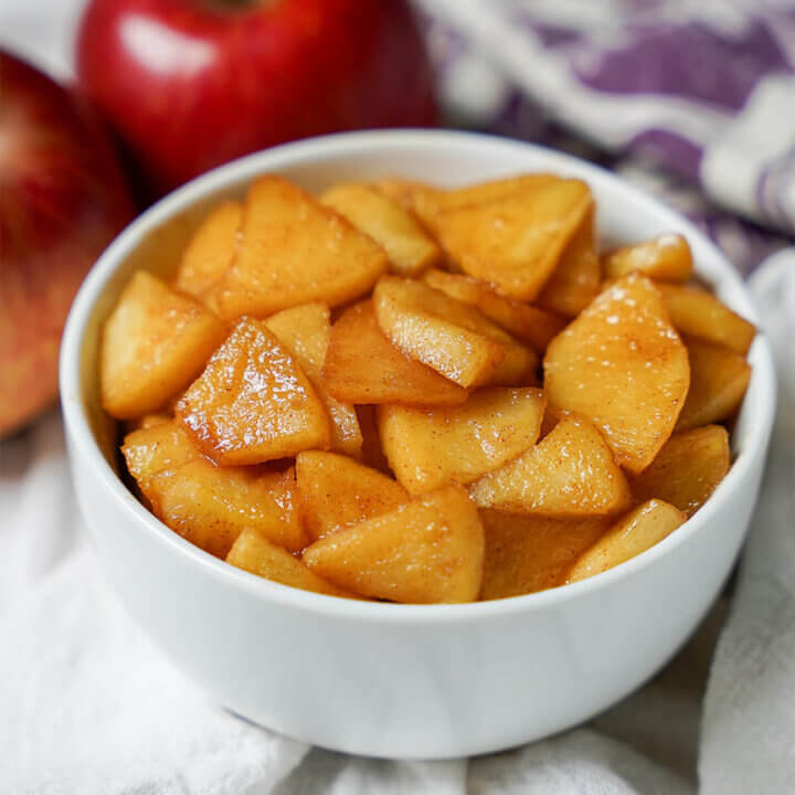 bowl of caramelized apples.