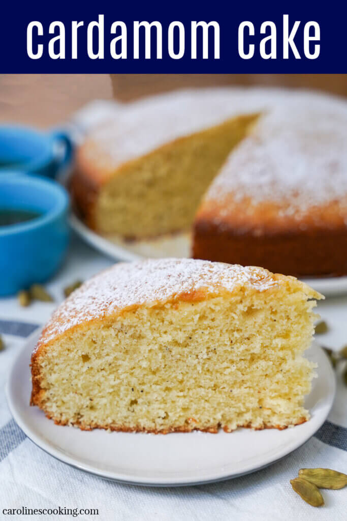 This Swedish cardamom cake is easy to make with a lovely aromatic flavor and tender crumb. It's sweet but light and perfect with a cup of coffee or tea.
