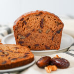 end on view of date and walnut loaf.