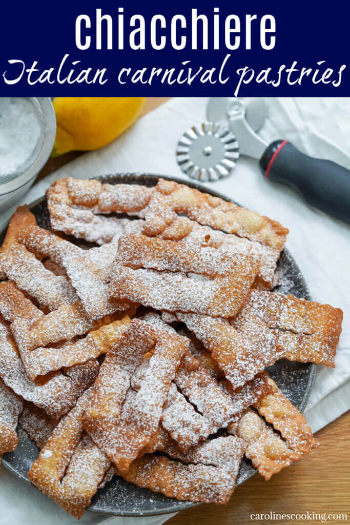 Chiacchiere are super simple, gently sweet pastries that are super crisp, delicate and addictively good. No wonder they're such a favorite during carnival season.
