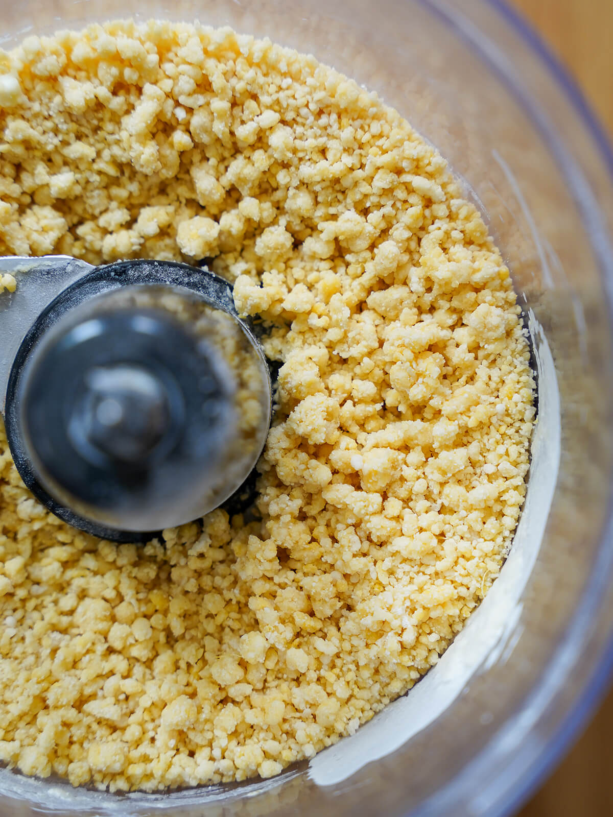 dough crumbs in food processor