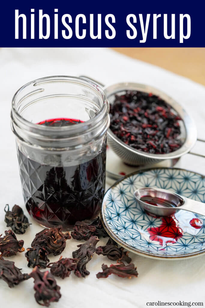 Hibiscus syrup has a beautiful pink color and lovely sweet-tart flavor with berry notes that's sure to add brightness to however you use it, be that cocktails, lemonade, pancakes and more.