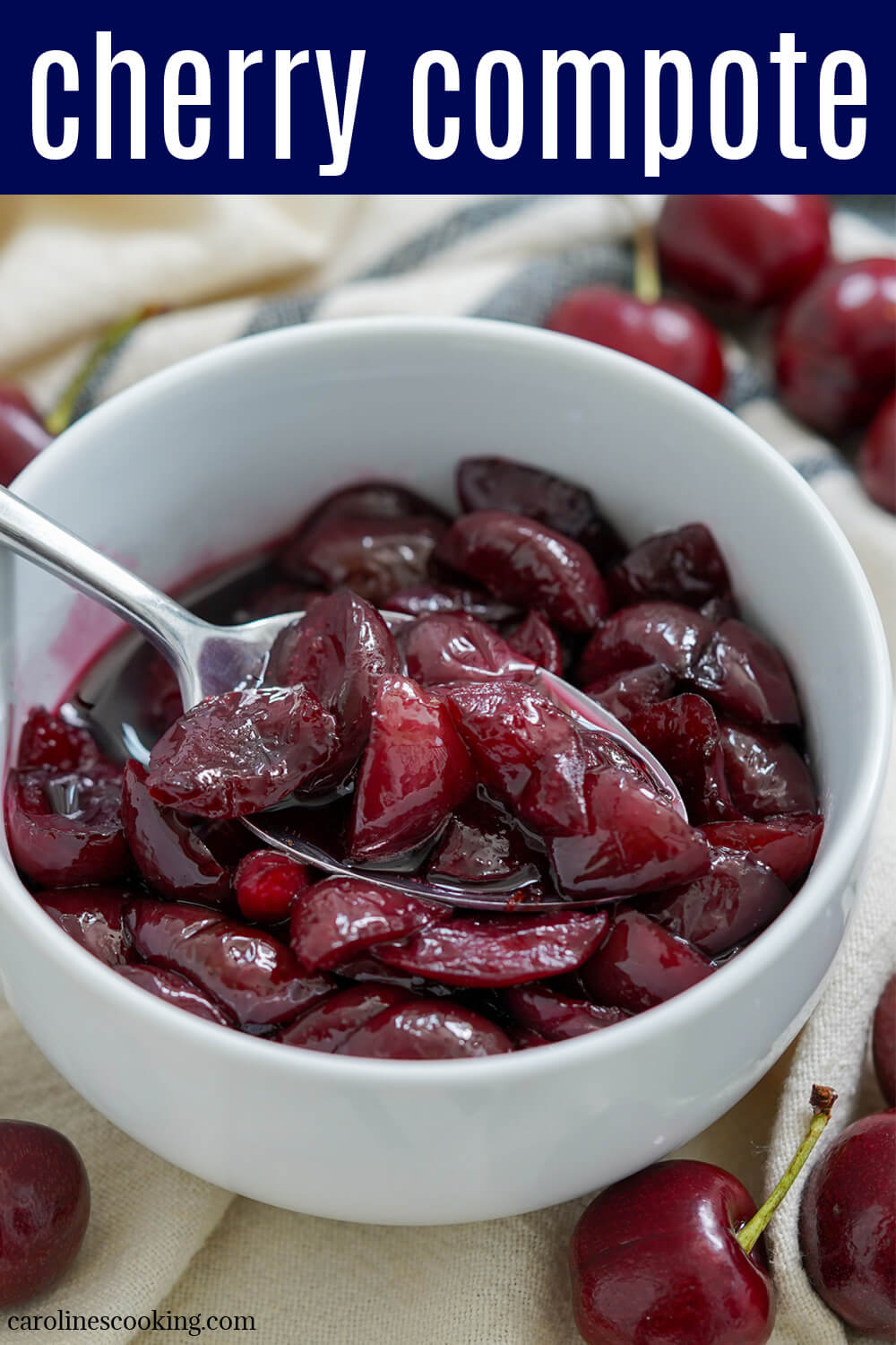 Cherry compote is quick to make and perfect to top pancakes, ice cream and more. The cooking brings out the delicious cherry flavor in this easy, versatile sauce.