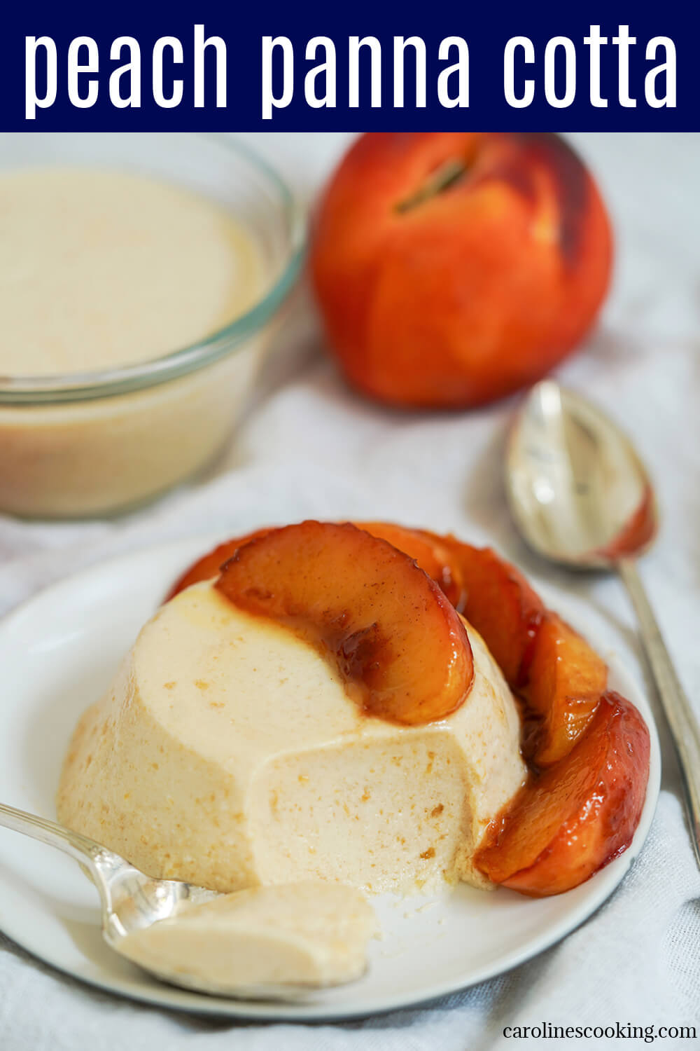 Smooth and creamy, with a delicate peach flavor, peach panna cotta is such a great summer dessert (or really any time). It's quick to prepare & made ahead, too.