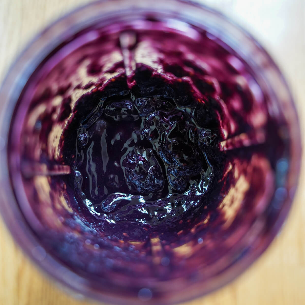 pureed blackberries in blender.
