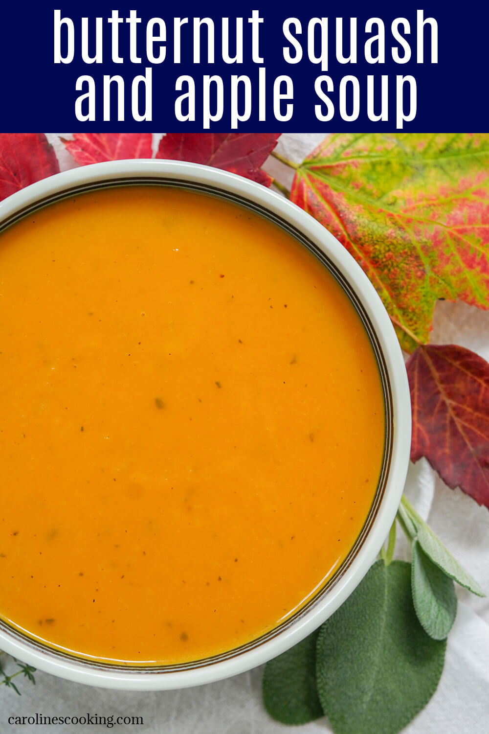 This butternut squash and apple soup is easy to make, and wonderfully smooth. A delicious balance of gently sweet and savory flavors, it's comforting and perfect for a chilly day. This butternut squash and apple soup is easy to make, and wonderfully smooth. A delicious balance of gently sweet and savory flavors, it's comforting and perfect for a chilly day.