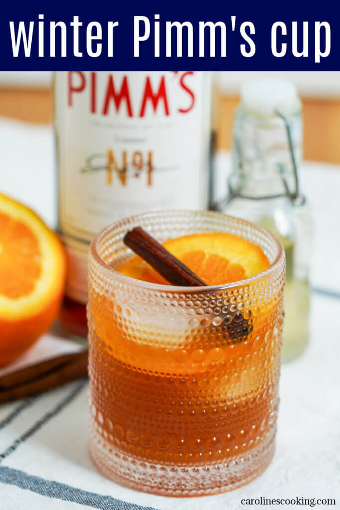 This winter Pimm's cup is a seasonal twist on the classic summer cocktail. It's easy to make, light and wonderfully sippable. Works well to make as a batch, too.