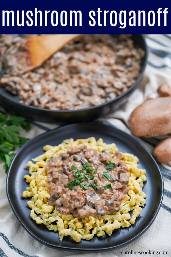 This mushroom stroganoff is quick and easy to make, with fantastic flavors and comfort factor. A hearty vegetarian main that's hearty and flavorful enough you won't miss the meat.