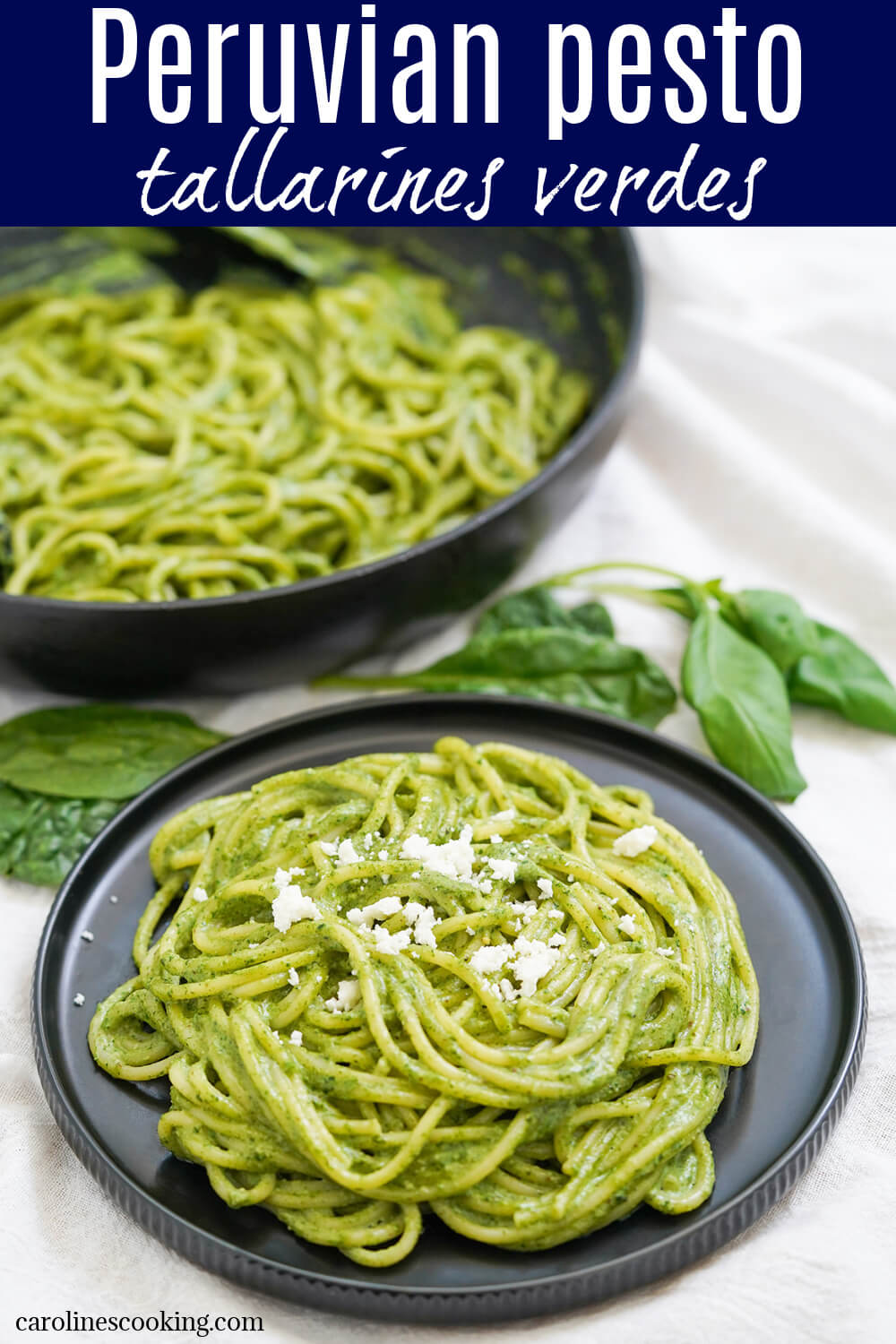 Tallarines verdes is Peruvian pesto that's that bit different from the classic, but no less tasty. Easy, creamy, smooth and comforting, it's great for busy nights or any excuse. Tallarines verdes is Peruvian pesto that's that bit different from the classic, but no less tasty. Easy, creamy, smooth and comforting, it's great for busy nights or any excuse.