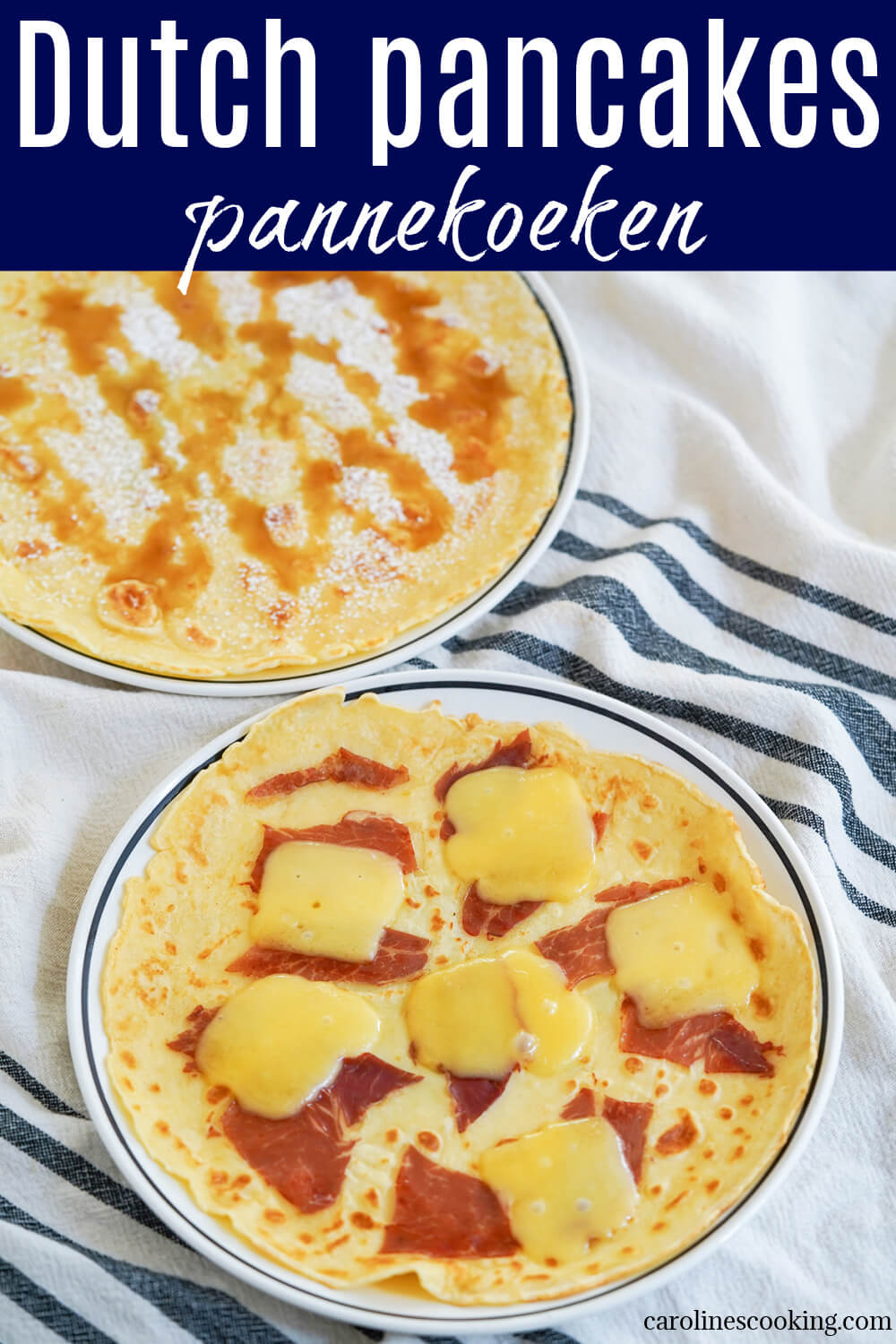 Remove the pancake from the pan once the other side gets a few brown spots and keep warm while you cook the rest. Dutch pancakes, pannekoeken, are wide and thin, and a blank canvas for both sweet and savory toppings. Comforting, adaptable and sure to be a favorite.